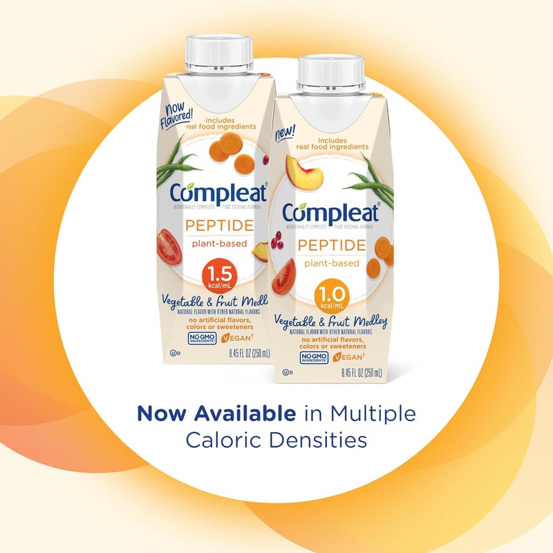 COMPLEAT Peptide 1.0 Cal, Vegetable & Fruit Medley 24 x 8.45floz carton - Image 5